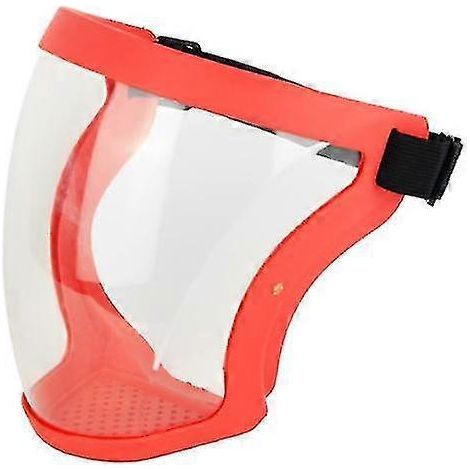 Visière de protection intégrale HD transparente, masque facial complet, protection anti-éclaboussures et respirant-Red