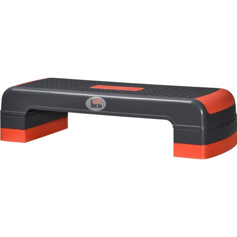 Step Fitness per Aerobica 78x28xh10-15-20 cm Altezza Regolabile in Plastica Nero e Rosso (1/5)