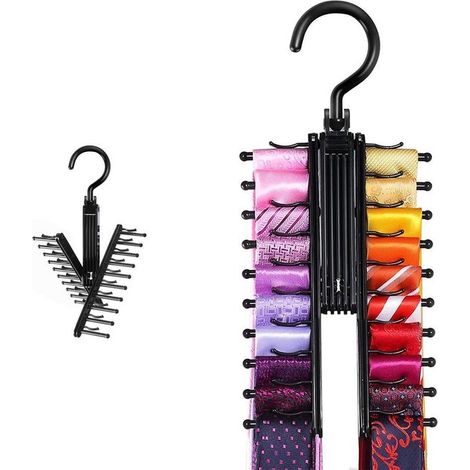 Organisateur de cravates, organisateur de ceintures, organisateur multifonctionnel pour cravates, foulards, cintres, crochets, porte-foulards et porte-nœuds papillon en gros. (1/5)