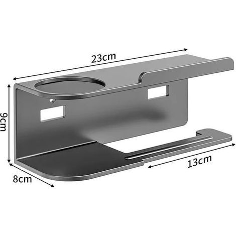 Stainless steel phone mount, no-drill installation, aromatherapy function, gray color. (1/5)