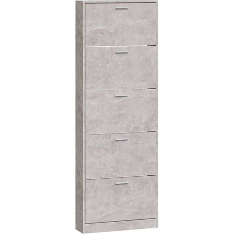 Zapatero mueble para entrada pasillo y salón 59 x 17 x 169 cm madera de ingeniería gris 020021821 (1/5)