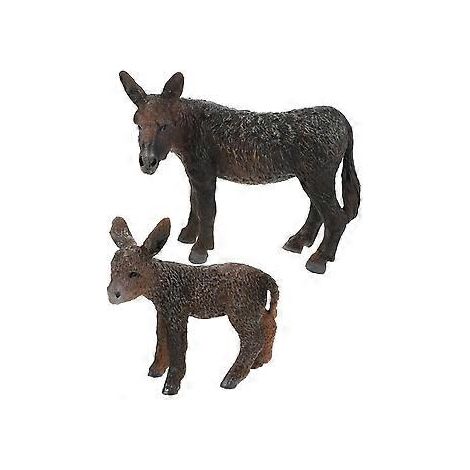 2er-Pack stehende Eselfiguren, Kunststoff-Eselmodell, Schreibtisch-Eselspielzeug, Esel-kognitives Tiermodell