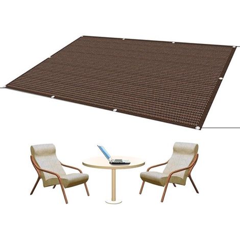 Rechteckiges Schattierungstuch Sonnenschutzgewebe Terrassenbeschattung UV Schutz 1,4 x 1,6 m Braun (1/5)