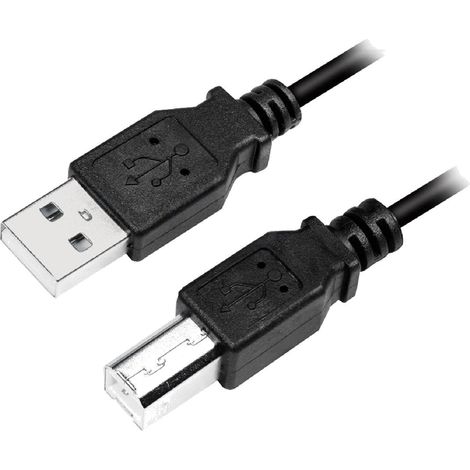 Cable USB 2.0 USB A male USB B prise male 500cm - Noir
