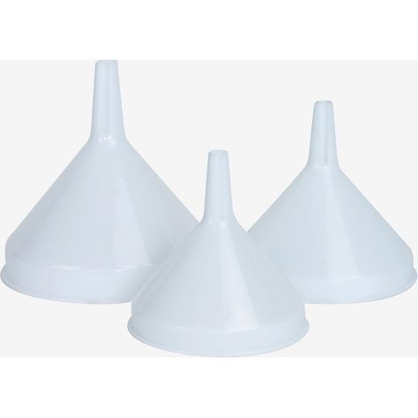 Lot de 3 entonnoirs traditionnels - 12 cm, 14 cm et 16 cm - blanc - Gilac