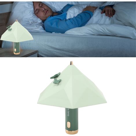 Lampe de chevet LED Mini Diamond Umbrella Cool, rechargeable par USB, verte, idéale pour étudier ou lire. (1/5)