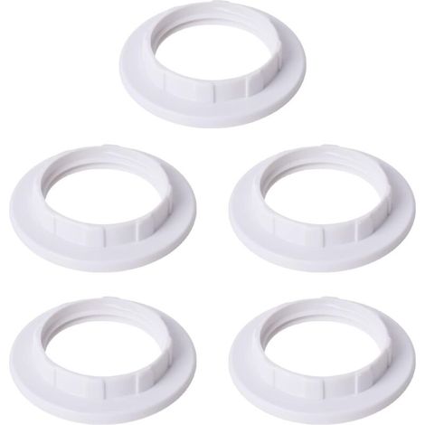 5 pieces E14 lampshade reducing ring lampshade ring adapter converter plate white