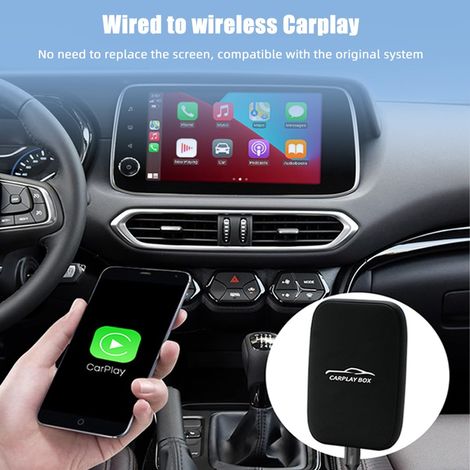 Adattatore CarPlay wireless, Netflix YouTube Ai Box Wifi Bluetooth Auto-Connect converte il CarPlay cablato di fabbrica in CarPlay wireless e compatibile con la riproduzione Android cablata/wireless (1/4)