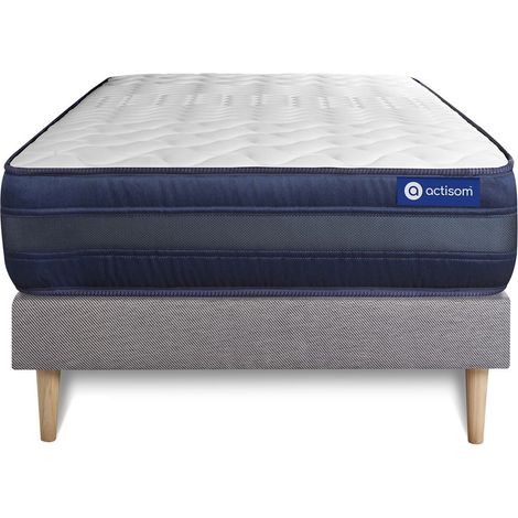 Actilatex tech matratze 80x200cm + Bettgestell mit lattenrost - Dicke : 24cm - Latex und Memory-schaum - H5