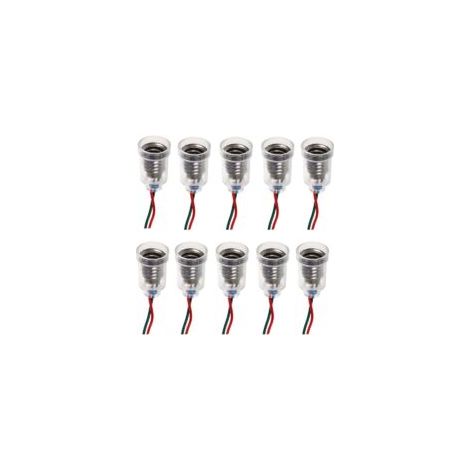 10 pezzi Portalampade a vite per LED E10, piccole lampadine con presa per cavi per test e esperimenti elettrici domestici - Crezuo (1/4)