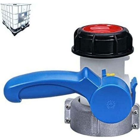 Adaptateur de réservoir IBC - - Vanne papillon - Polyéthylène haute densité - Filetage 62 mm/75 mm (1/5)