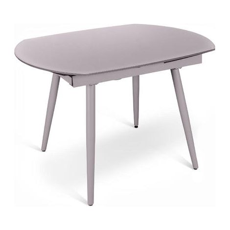 Table extensible en verre trempé avec plateau gris 120/180x90h cm (1/5)