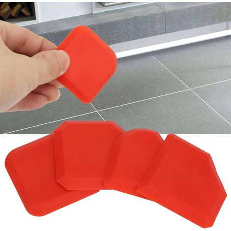 Kit de 4 outils silicone : lisseur, grattoir et finisseur pour joints de calfeutrage
