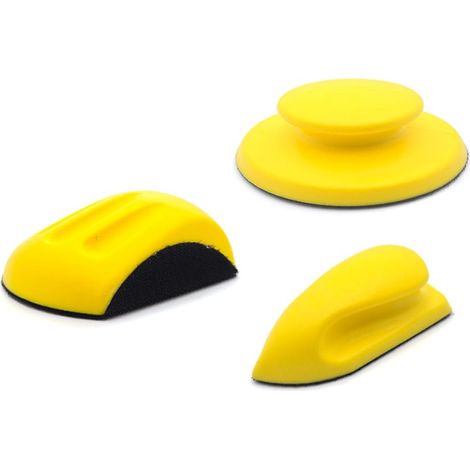 Juego de 3 bloques de lijado manual con diseño de ratón, redondos y detallados, para discos de lijado con velcro de 5 pulgadas para lijar molduras, carpintería y carrocería.