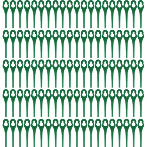 Lot de 100 lames de coupe de rechange pour débroussailleuse 85mm, vertes, accessoires tondeuse plastique (1/5)
