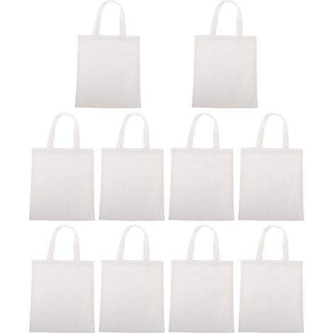 Sacs à main Healeved en toile blanche , lot de 10 , réutilisables par sublimation avec design résist