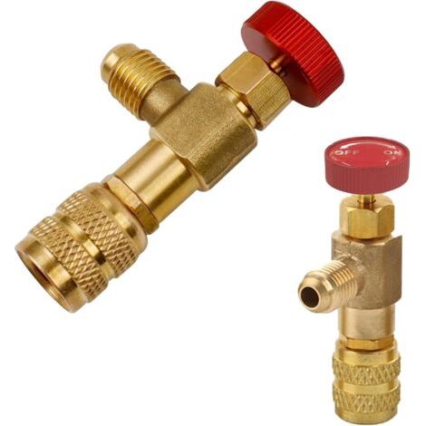 Lot de 2 Soupape de Sécurité Liquide Adaptateur, Soupape de Sécurité R410 R22, Vanne de Régulation de Réfrigérant, Vanne de Refroidissement Climatisation, for Air Conditioning Flow Valves