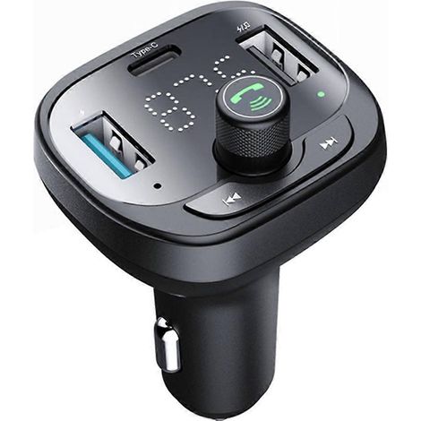 Lecteur MP3 de voiture avec carte TF, clé USB, charge rapide QC3.0 Type-C PD, 2 ports USB, Bluetooth 5.0 et kit mains libres. Émetteur FM. (1/5)