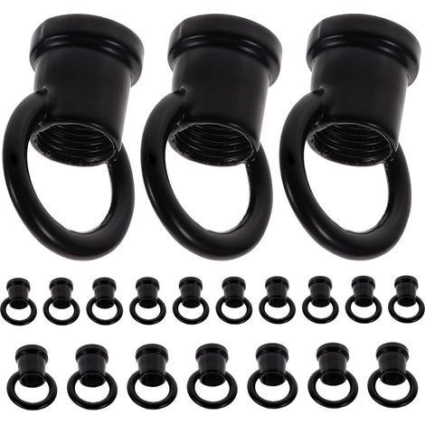 Noir,20 pièces Lot de Crochets de Plafond Robustes Alliage de Zinc Œillets Suspendus pour Lustres et Lampes Accessoires Durables pour Suspension Éclairage (1/5)