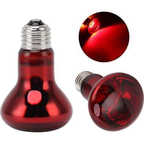 Lampe chauffante Reptile E27, Ampoule basking pour amphibiens, Lumière douce et chaude pour dragons barbu et lézards, 110-120V Rouge (1/5)