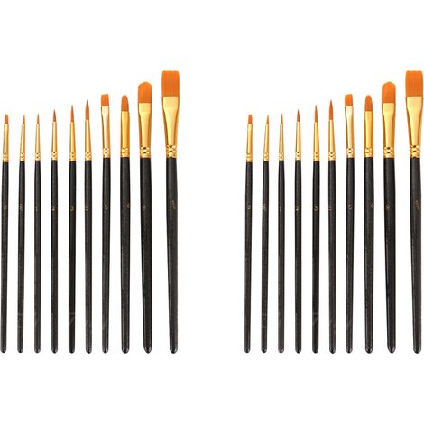 20 pinceaux en nylon pour peinture acrylique, huile, aquarelle, maquillage artistique (1/5)