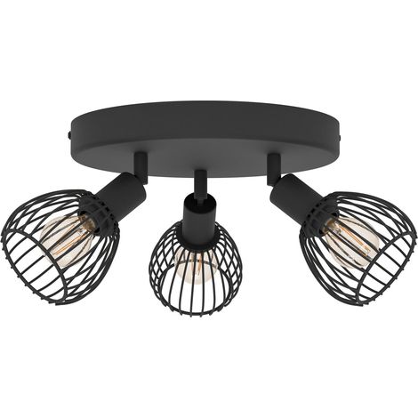 Plafonnier Sonnino, lampe de plafond industrielle avec 3 spots (1/4)
