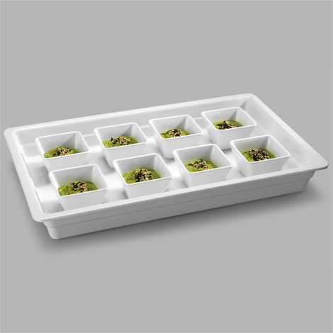 Plat en Mélamine Blanc GN 1/1 - H 20 à 65 mm - Pujadas