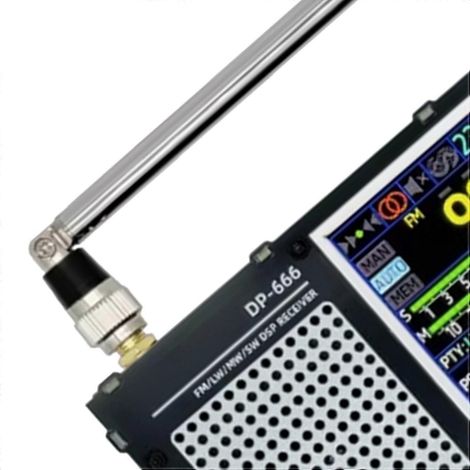 Récepteur radio haute sensibilité à bande complète DP-666 TEF6686 amélioré (avec antenne, noir) (1/3)