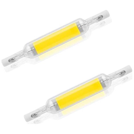Lot de 2 ampoules LED R7S 10 W 78 mm à intensité variable blanc froid 6000-6500 K 100 W halogène J78 de remplacement, tube de base R7S à double extrémité, angle de faisceau 360, économie d'énergie.