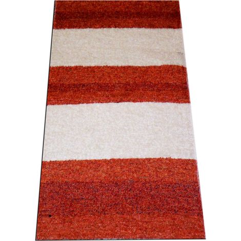 Tapis fait main cheveux normaux 70% coton 120x160 orange brut