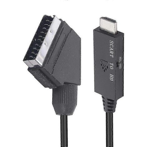Convertisseur SCART vers HDMI, adaptateur SCART vers HDMI, convertisseur audio/vidéo, câble vidéo (1/5)