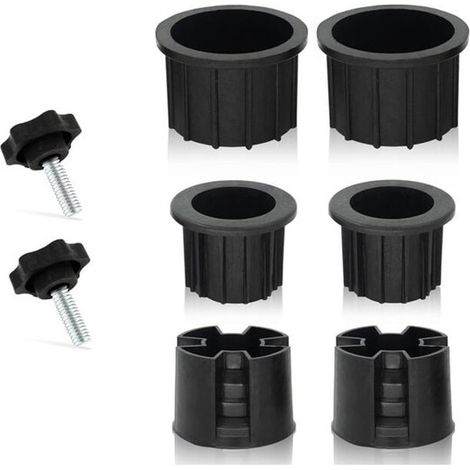 Pieds de parasol - 8 pièces - Vis à bouton manuel - Plastique - Inserts réducteurs pour pied de parasol - Pièces de rechange pour parasols - Convient aux tables et chaises de terrasse, balcons et terr (1/5)