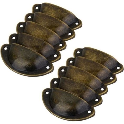 Poignée de porte/Tiroir - Non spécifié - Modèle Antik - Lot de 10 - Fer dur - Bronze