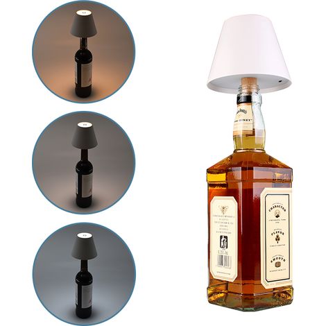 INNOVATIVA LAMPADA LED DA TAVOLO PORTATILE CON TAPPO PER BOTTIGLIA - ELEGANZA E FUNZIONALITA' IN UNICO DESIGN (1/5)