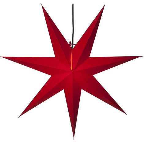 Star Trading Maxi Paper Star 'Rozen', rouge, 7 branches, alimentée par secteur, lampe suspendue avec douille E27, Ø 140 cm