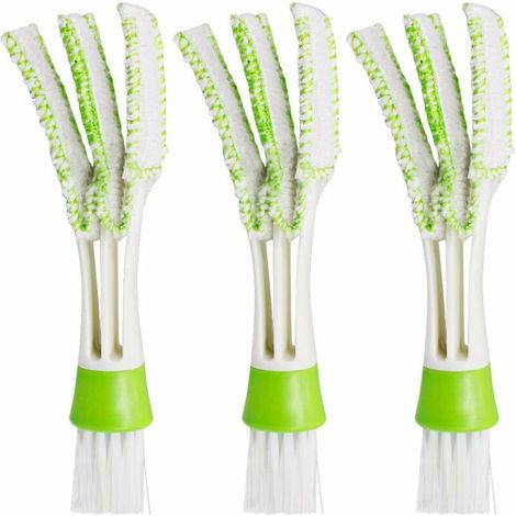 Brosse et Chiffon pour Voiture, Lot de 3 Nettoyeur Mini Plongeur pour Ventilateur d'air Climatiseur, Nettoyant de Poussière Tissu de Nettoyage Outil pour Claviers (1/5)