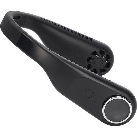Mini-Ventilator ohne Rotorblätter für Kinderwagen, USB-aufladbar, integrierter Lithium-Akku, tragbar und leise, für den Bürogebrauch, schwarz (1/5)