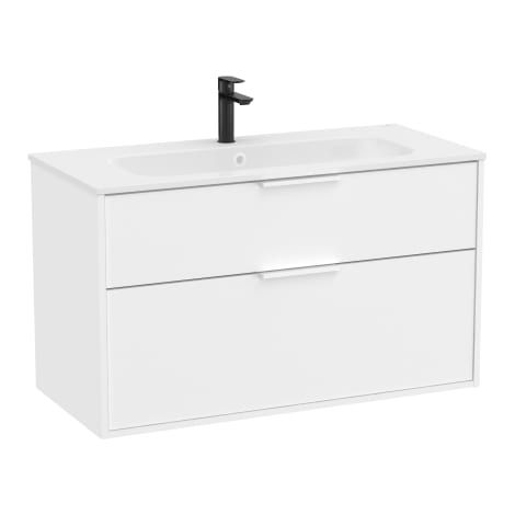 CONJUNTO MUEBLE OPTICA 1000 2 CAJONES + LAVABO STONEX BLANCO MATE