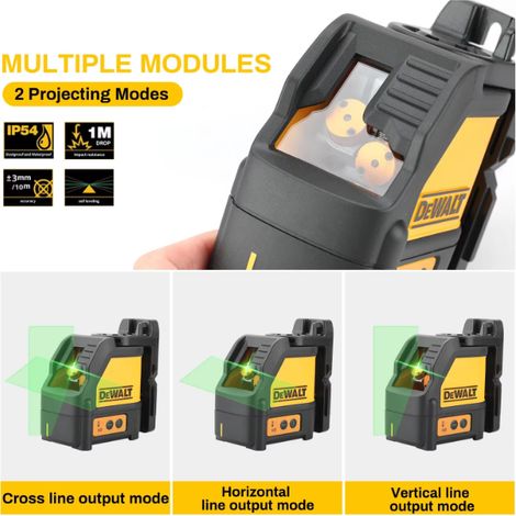 DEWALT DW088 Niveau laser professionnel croix Vert auto-nivelant IP54, résistant aux chocs, pour chantier bâtiment (1/5)
