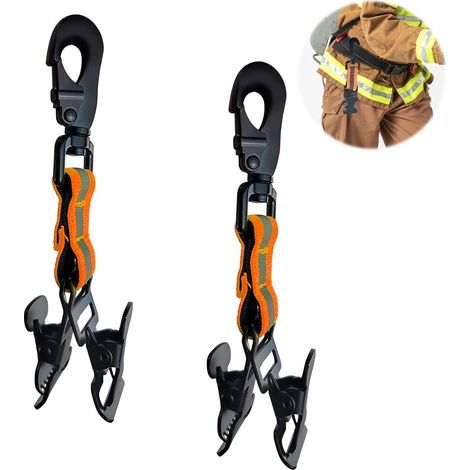 Handschuhhalter Feuerwehr Doppelclip Schutzhelm Orange (1/5)
