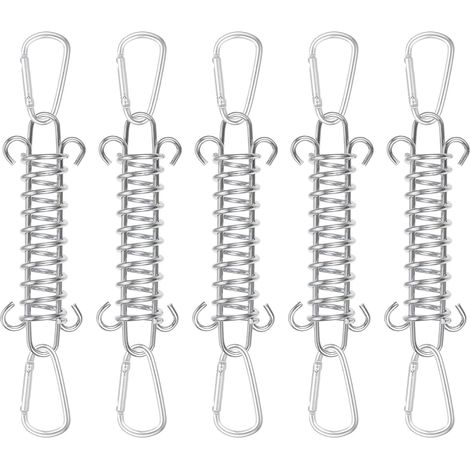 Lot de 5 ressorts de traction en acier inoxydable avec œillets pour fixation de voile d'ombrage (1/5)