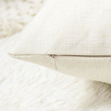 Housse de coussin décorative 4 pièces style bohème champêtre géométrique abstrait en lin pour canapé et décoration intérieure (1/4)