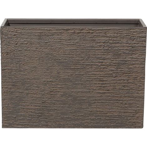 Haut Cache-Pot Marron Rectangulaire 29 x 70 x 50 cm Bac à Fleurs en Pierre et Polyrésine au Design Moderne Idéal pour Extérieur et Intérieur Beliani (1/5)