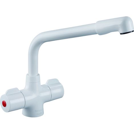 Bristan Manhattan EasyFit Mono Kitchen Sink Mixer Tap Dual Handle - White (1/5)