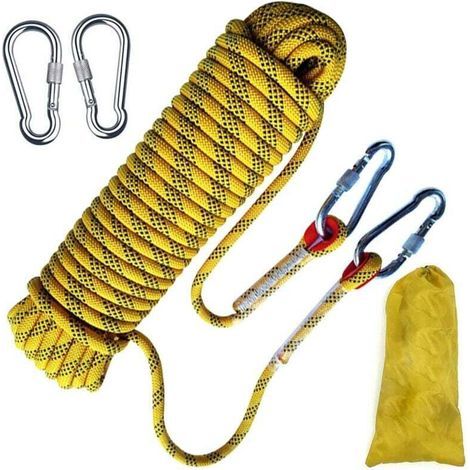 Corde d'escalad , corde d'escalade , corde d'évacuation , matériel d'escalade , corde de parachute de secours incendie 10mm 20 mètres de long (1/5)
