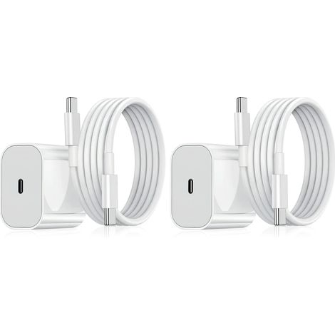 【BEMS】Lot de 2 - Chargeur compatible iPhone - Chargeur rapide - Adaptateur + Câble 20 200 200 (1/3)