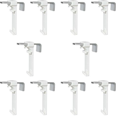 Lot de 10 supports de serrage pour store enrouleur double, store double sans perçage, à clipser et à coller, comme accessoire de rechange pour la fixation sur une fenêtre en PVC fixe