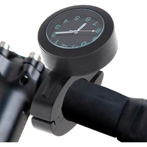 Horloge de guidon pour moto - Étanche - Convient aux motos, vélos et draisiennes - Installation facile - Noire - 1 pièce (1/5)