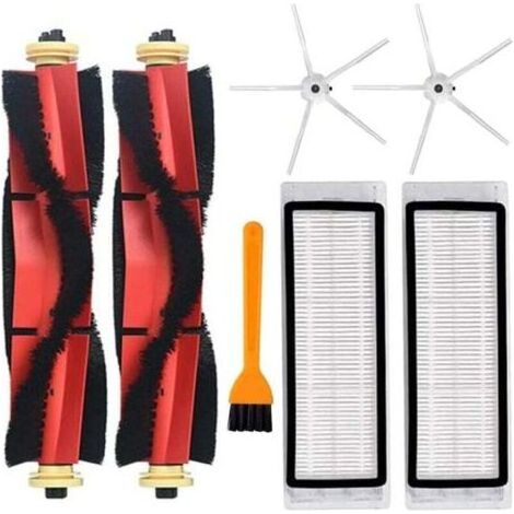 Seitenbürstenfilter für Xiaomi Roborock S5 Max S6 MaxV S6 Pure T6 Staubsauger mit Zubehör: 2 Bürstenwalzen, 2 Filter, 1 Bürste, 2 Seitenbürsten (1/4)