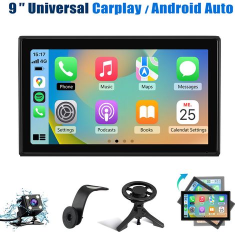 JUSNUN 9 pouces CarPlay et Android Auto Sans Fil - Autoradio (1/5)
